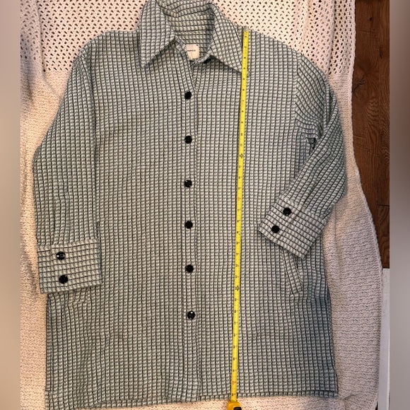 CLUB MONACO WOMENS LARGE Stylish Black and White Checkered Cardigan - Picture 8 of 13